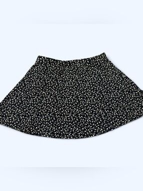 Forever 21 Black Floral Circle Skirt
